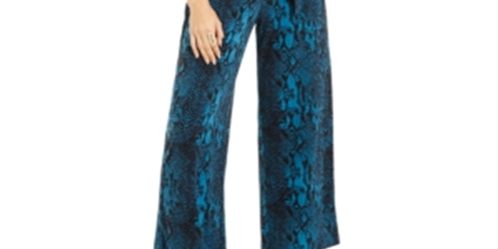 Macacão feminino Thalia Sodi com estampa de gola corrente, azul, tamanho XX-G