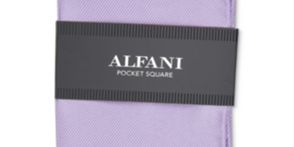 Lenço de bolso Alfani masculino em sarja de seda, roxo, tamanho regular