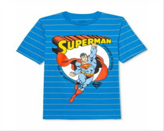 Camiseta listrada DC Comics Big Boy's Superman Filho de Krypton, tamanho médio, azul