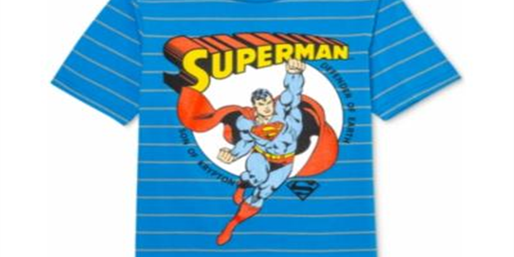 Camiseta listrada DC Comics Big Boy's Superman Filho de Krypton, tamanho médio, azul