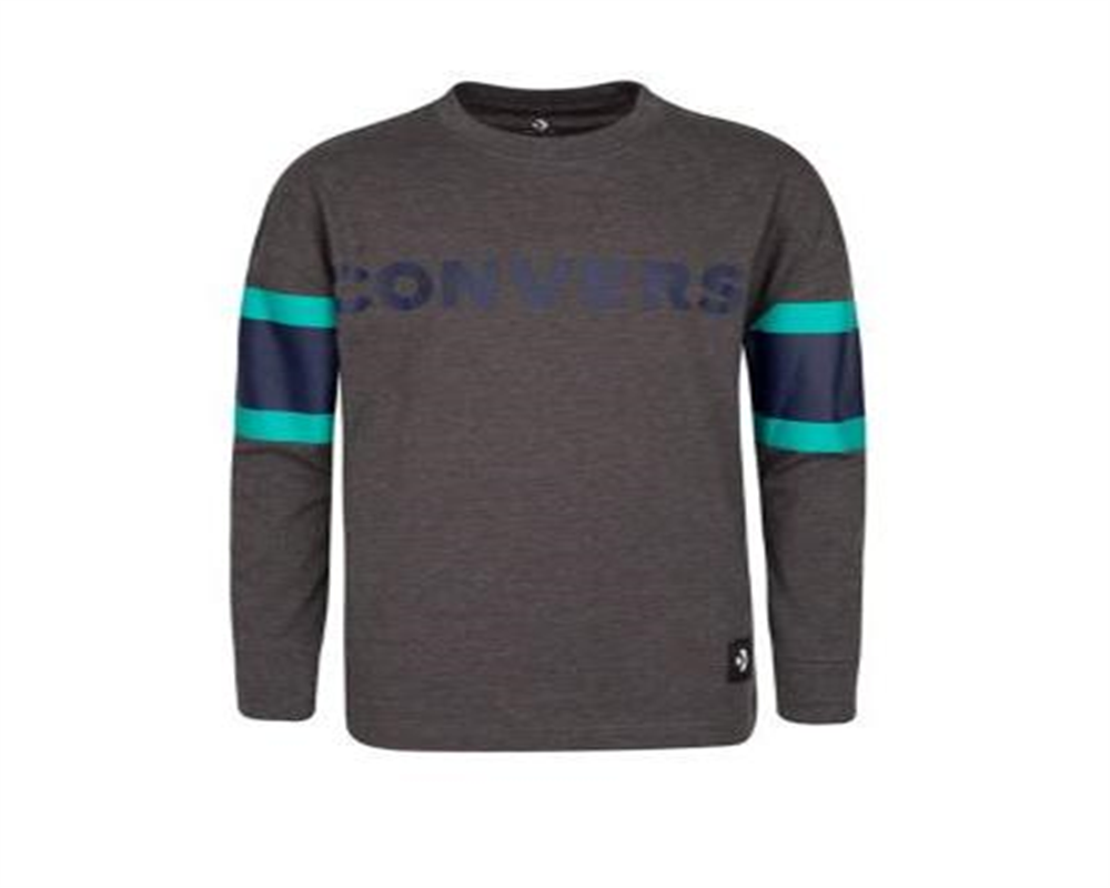 Camiseta de futebol Converse Big Boy's de algodão, tamanho médio, cinza