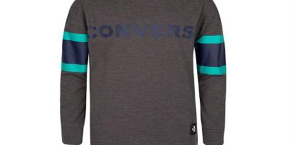 Camiseta de futebol Converse Big Boy's de algodão, tamanho médio, cinza