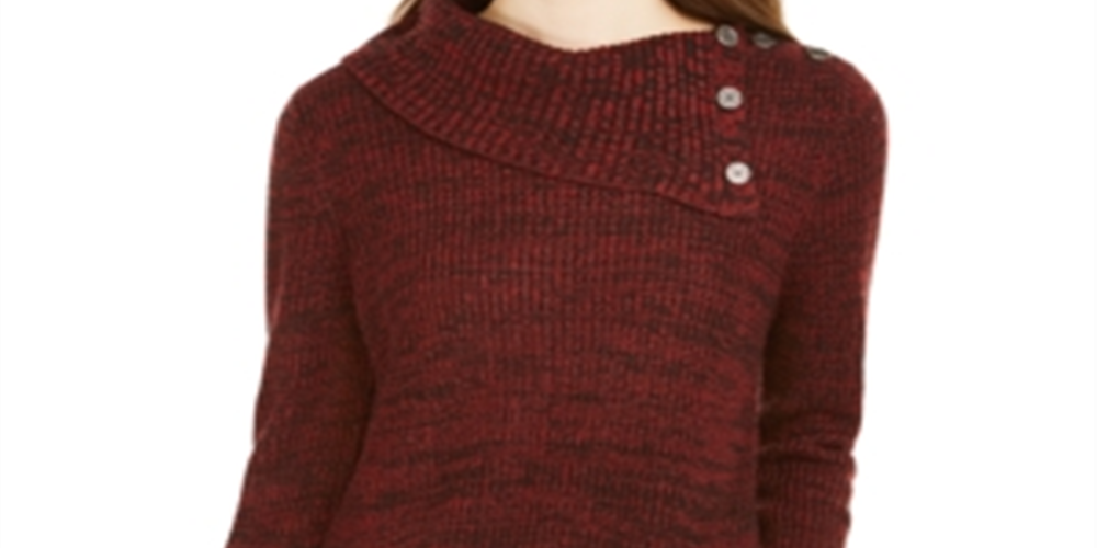 Camiseta feminina de manga comprida mesclada e gola redonda, suéter de noite vermelho, tamanho X-S