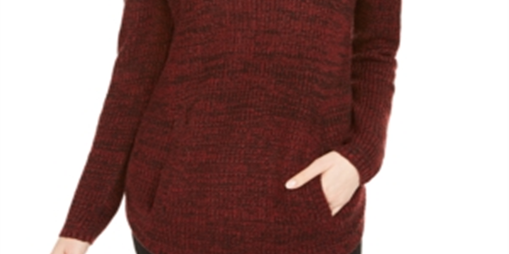 Camiseta feminina de manga comprida mesclada e gola redonda, suéter de noite vermelho, tamanho X-S