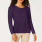 Karen Scott Suéter Feminino Patchwork com Ponto Roxo Tamanho Médio