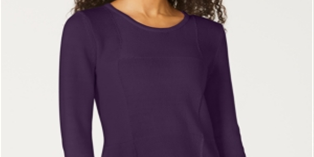 Karen Scott Suéter Feminino Patchwork com Ponto Roxo Tamanho Médio