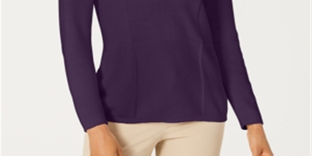 Karen Scott Suéter Feminino Patchwork com Ponto Roxo Tamanho Médio