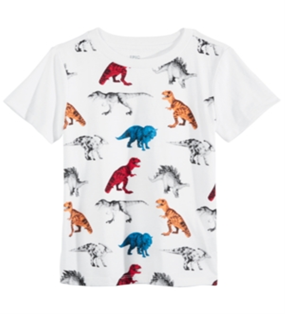 Camiseta infantil masculina Epic Threads Dino branca tamanho 2T