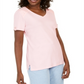 Karen Scott Blusa Feminina com Ombros Abertos e Decote em V Rosa Tamanho X-G