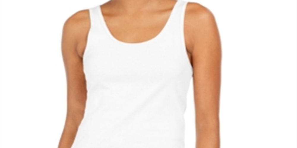Regata feminina de algodão estilo &amp; co, branca, tamanho GG