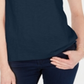 Blusa feminina Charter Club de algodão com decote dividido, azul, tamanho médio