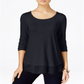 Camiseta básica franzida feminina Style &amp; Co, roxa escura, tamanho PP
