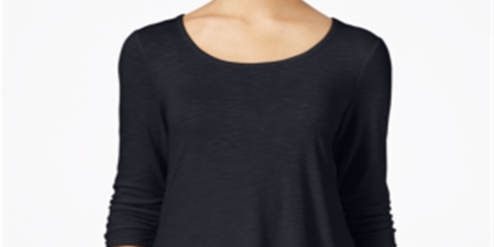 Camiseta básica franzida feminina Style &amp; Co, roxa escura, tamanho PP