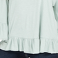 Blusa feminina estilo &amp; co ombro a ombro com babados verde tamanho pequeno M