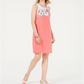 Vestido feminino com estampa floral Charter Club, rosa, tamanho pequeno, médio