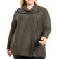 JM Collection Suéter Feminino Plus com Cadarço e Gola Redonda Cinza Tamanho 2X