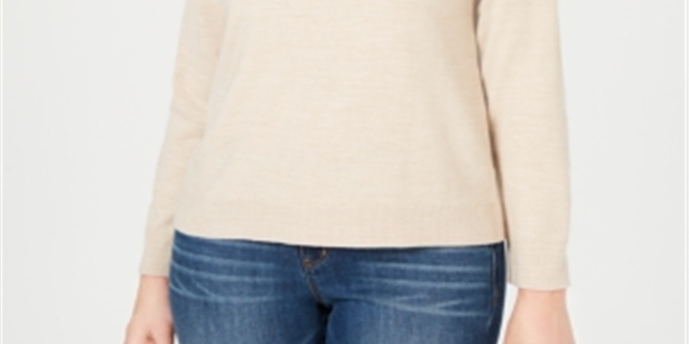 Karen Scott Suéter Feminino Gola Falsa Aveia Tamanho Pequeno GG