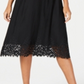 Vestido feminino Alfani de renda sem mangas com decote em joia e bainha MIDI, preto, tamanho 12