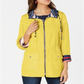 Anorak listrado reversível feminino Charter Club, amarelo, tamanho grande