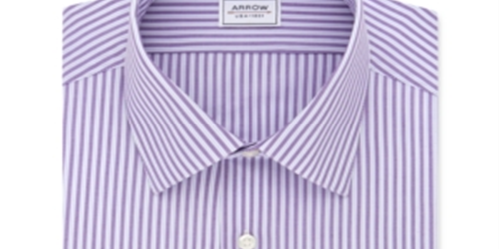 Camisa social listrada masculina Arrow Athletic Fit roxa tamanho 17-17,5