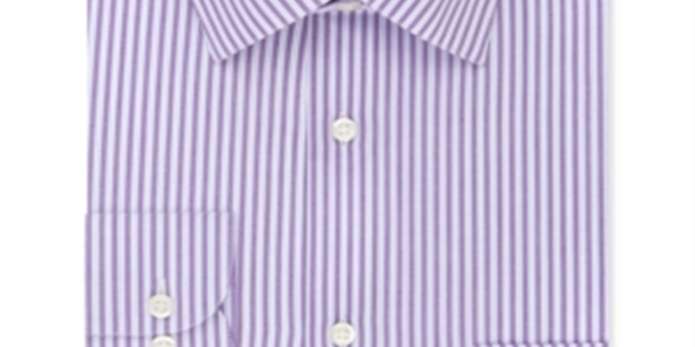Camisa social listrada masculina Arrow Athletic Fit roxa tamanho 17-17,5