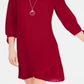 Vestido feminino com mangas amarradas e colar, tamanho pequeno, vermelho, JM Collection
