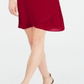 Vestido feminino com mangas amarradas e colar, tamanho pequeno, vermelho, JM Collection