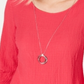 JM Collection Top feminino com colar texturizado rosa tamanho pequeno P