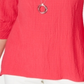 JM Collection Top feminino com colar texturizado rosa tamanho pequeno P
