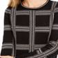 Blusa feminina Charter Club com estampa e gola joia, preta, tamanho X-S