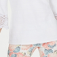Top de renda feminino Charter Club com manga, branco, tamanho pequeno, médio
