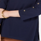 Charter Club Supima Cotton Embellished Top Feminino Azul Tamanho Médio
