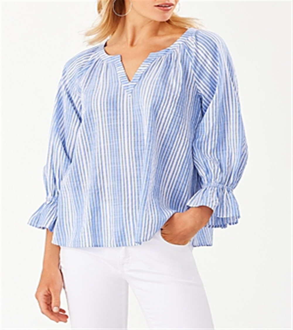 Tommy Bahama Montauk Stripe Top Azul Tamanho XS