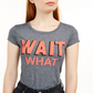 Camiseta gráfica microlistrada Love Tribe Junior's Wait What, preta, tamanho extragrande