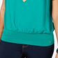 Blusa plissada estampada Thalia Sodi feminina, verde, tamanho grande