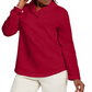 Moletom feminino Karen Scott com gola xale, vermelho, tamanho pequeno P