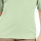 Blusa feminina Karen Scott com decote em V e detalhes em botões, verde, tamanho médio