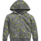 Moletom com capuz e zíper com estampa de dinossauro para meninos da Epic Threads, cinza, tamanho 3