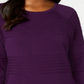 Karen Scott Suéter Feminino de Algodão com Canelado Roxo Tamanho Grande