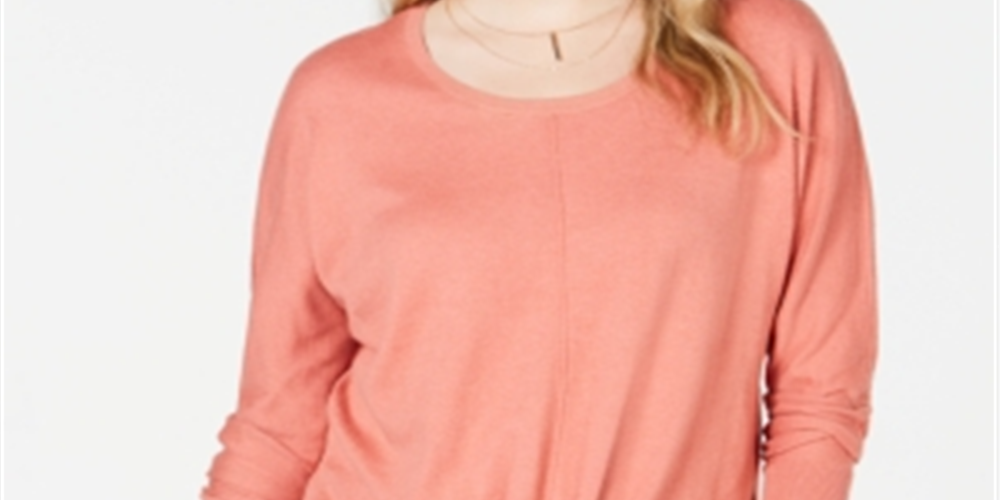 Suéter feminino com amarração frontal estilo &amp; co laranja tamanho extrapequeno