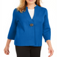 Cardigan feminino JM Collection com broche para festa de fim de ano, azul, tamanho pequeno