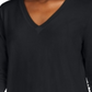 Suéter feminino Maison Jules com decote em V, preto, tamanho extrapequeno