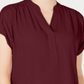 Blusa feminina Charter Club com decote aberto e manga curta, vermelha, tamanho pequeno