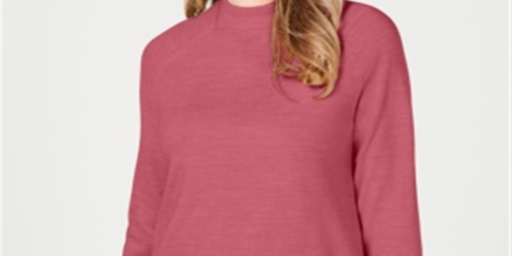 Karen Scott Suéter Feminino com Zíper nas Costas e Gola Simulada Rosa Tamanho P