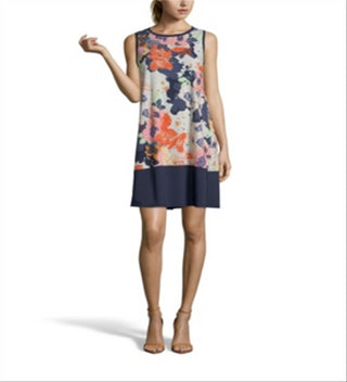 Vestido feminino John Paul Richard com estampa floral, azul, tamanho extragrande