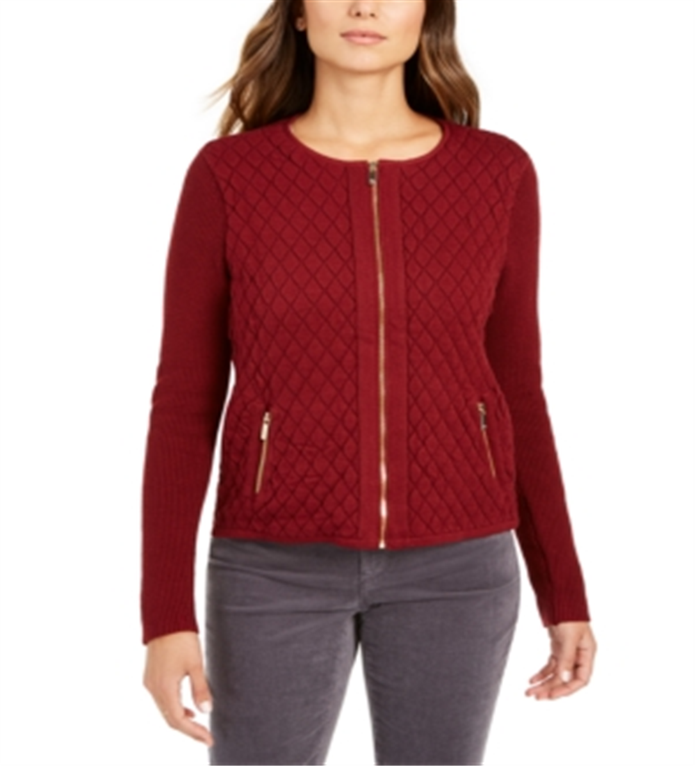 Jaqueta feminina acolchoada Charter Club vermelha tamanho X-Large