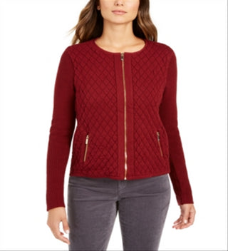 Jaqueta feminina acolchoada Charter Club vermelha tamanho X-Large