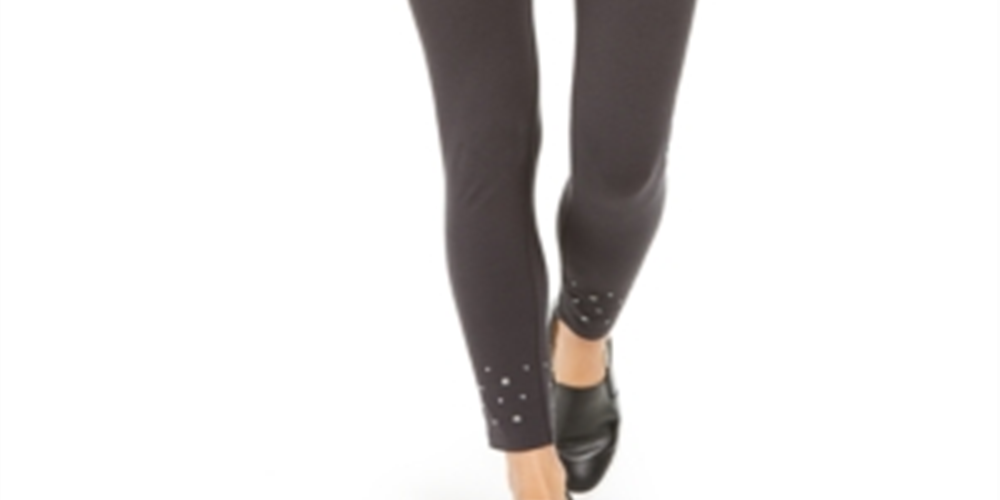 Leggings femininas com bainha cravejada Style &amp; Co, cinza, tamanho X-S