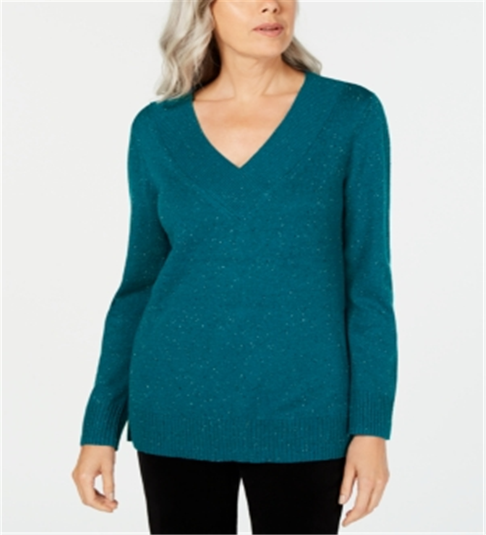 Karen Scott Suéter Feminino Gola V Manga Longa Verde Tamanho P