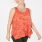Camiseta feminina sem mangas Style &amp; Co Burnout vermelha tamanho pequeno